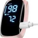 Finger Pulse Oximeter, Fingertip Blood Oxygen Saturation with Pulse Monitor, Oximeter with Lanyard, Pulse Oximeter for Sport and aviation use (LED pink)