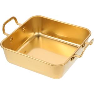 PRETYZOOM Square Baking Pan with Handle, 6 Inch Deep Stainless Steel Roasting Pan for Cake Brownie Lasagna, Square Bakeware for Oven Cooking, Non-Toxic & Heavy Duty, Dishwasher Safe