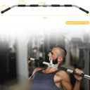 47In LAT Pull Down Bar Attachment: Heavy Duty Lat Pulldown Bar with Full Rotation & Rubber Handle for Gym Home Pulley Cable Attachments