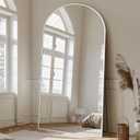 MELOMOIR Arched Full Length Mirror, 81"x41" Oversized Floor Mirror Freestanding, Large Full Body Mirror for Bedroom Living Room Home Gym, White Mirror Full Length with Tempered Glass, Workout Mirror