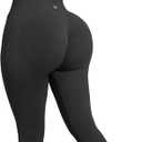 SUUKSESS Women Seamless Workout Sets Strappy Sports Bra High Waist Booty Leggings Outfits (Black, S)