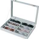 Glasses Holder Box Drawer Sunglass Organizer for Men Clear Storage Case 8 Slot Multiple Reading Glasses Display
