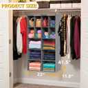Ofiray-home 5 Tier Hanging Closet Organizer, 14 Compartments Sweater Organizer for Closet with 3 Sturdy Hooks, Closet Organizers and Storage, Wardrobe, Rv, Garment Rack, Grey, 11.8"D x 23"W x 41.5"H