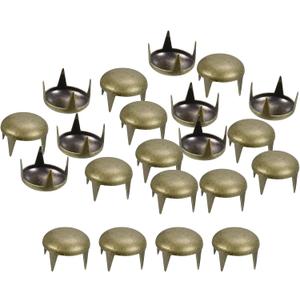 uxcell 200Pcs 10mm Brown Round Dome Studs Metal Claw Beads Nailhead Rivets Spike Studs Spots Punk Rock DIY for Leather Craft Clothes Belt Bag Shoes Bracelet Accessories
