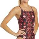 Thin Strap One Piece Swimsuit, Womens' & Girl's Competitive Swimwear, Training Fit, Quick Dry, UPF 50+ Size 32, Varsity Red