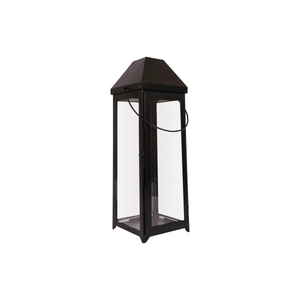 12.4" Black Metal Modern Candle Lantern