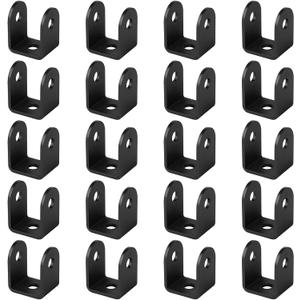 GBGS 20 Pcs Black 1-1/4" U Bracket for Panel,1/8" Thick,Powder Coating