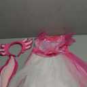 Fourluoo 3 Pcs Pink Axolotl Costume for Girl Pink Tutu Skirt Halloween Cosplay Set for Kid Halloween Dress up Cosplay Party, Size 3-5Y