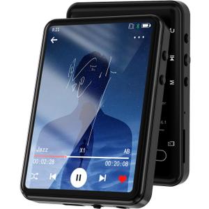 Tengsen MP3 Player with Bluetooth 5.3  Portable Music Player with Speaker,FM Radio,E-Book, Shuffle/Repeat Play; Touch Screen MP3 Player for Meetings, Lectures, Fitness; SD Card Slot, 30GB Black
