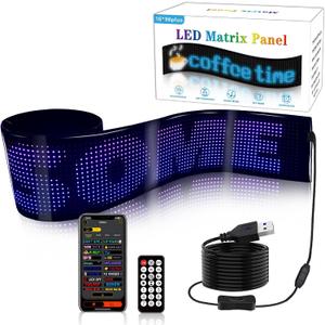 Evil Eye LED Screen Matrix Display Panel with Bluetooth App Control, USB Powered, Remote Control & Scrolling Text, Programmable LED Screen (1696Plus(7.5inx35in)