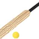Kisangel Kids Cricket Bat with Ball, Tennis Balls Indoor Outdoor 22.83 Inch Cricket Bat Sport Toy for Family Fun Active Play, 22.79 x 3.34 x 1.18"