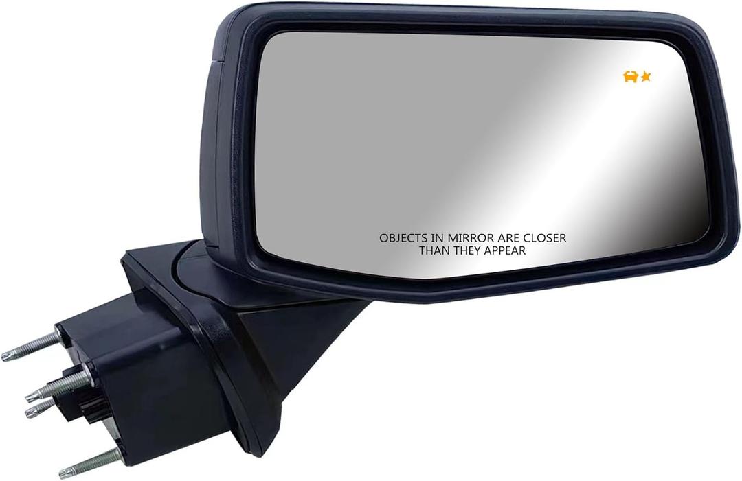 Replacement Passenger Right Side Door Mirror Power Heated and BLIS(Blind Spot Light) Glass Chrome Pirmer and Textured Back Cover for Chevrolet Silverado GMC Sierra from 2019 to 2023