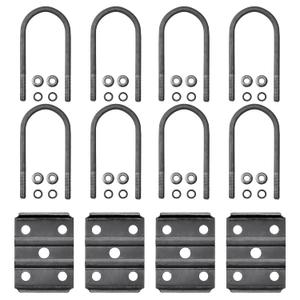 Trailer U Bolt Kit 7 inch for 5,200-7,000 lb Trailer Axle, 3" Round Axle, 1/2 Diameter, 2" Thread Pitch, 2 Pack