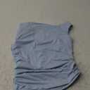 Off The Shoulder Tops for Women - Going Out Top Double Lined Cute Summer Crop Tank Trendy Ruched (X-Small, Blue)