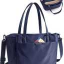BAGSMART Tote Bag for Women with Compartments, Work Tote Bag with Zipper Women Purse Crossbody Shoulder Handbag with Strap (Navy Blue)