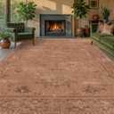 TALANOVA Terracotta 8x10 Washable Area Rug for Living Room, Non Slip Low Pile Mineral Geometric Rug for Bedroom, Dining Room, Distressed Modern Farmhouse Dcor