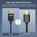 SmallRig Upgraded Ultra Thin HDMI Cable 55cm/1.8Ft (A to A), 4K Hyper Super Flexible Slim Cord, High Speed Supports 3D, 4K@60Hz, Ethernet, ARC Type-A Male to Male for Camera, Monitor, Gimbal - 2957B