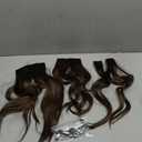 Fliace Synthetic Clip in Hair Extensions, 6PCS Natural &Soft Hair& Blends Well Lonng Wavy Hairpieces(20inch,6pcs, Black with Brown Highlights)