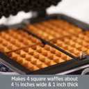 All-Clad Electric Stainless Steel Waffle Maker 4 slice, Digital screen and audible beep alert 7 Browning Levels, Square, Belgium Waffle, Removable Plates, Dishwasher Safe Silver