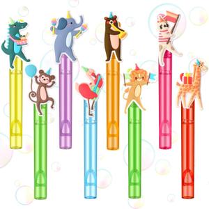 24 Pcs Animal Parade Party Supplies Animals Bubble Wands Bulk Zoo Bubble Wand Safari Mini Birthday Supplies for Jungle Safari Parade Party Gift Favor Animal Lover Gift