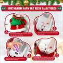 2025 Upgraded Climbing Santa Claus on Rope, Animated Electric Musical Christmas Ornament with 3 Modes, Secure Tree Hook & Reinforced White PVC Case, Heartwarming Holiday Decoration Gift