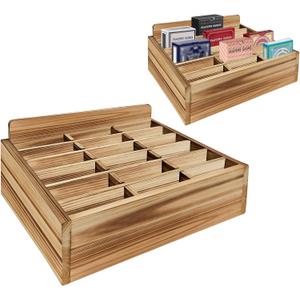 Card Display Shelf - Wooden Playing Card Display Card Display Case Card Holders for Playing Cards (Small- 18 Decks) - No Assembly Required
