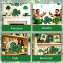 7.9'' St. Patrick's Day Table Decoration Artificial Leaf Clover Shamrocks Wooden Signs Irish Decor Lucky Green Clover for Irish Holidays Party Home Office Window Decor
