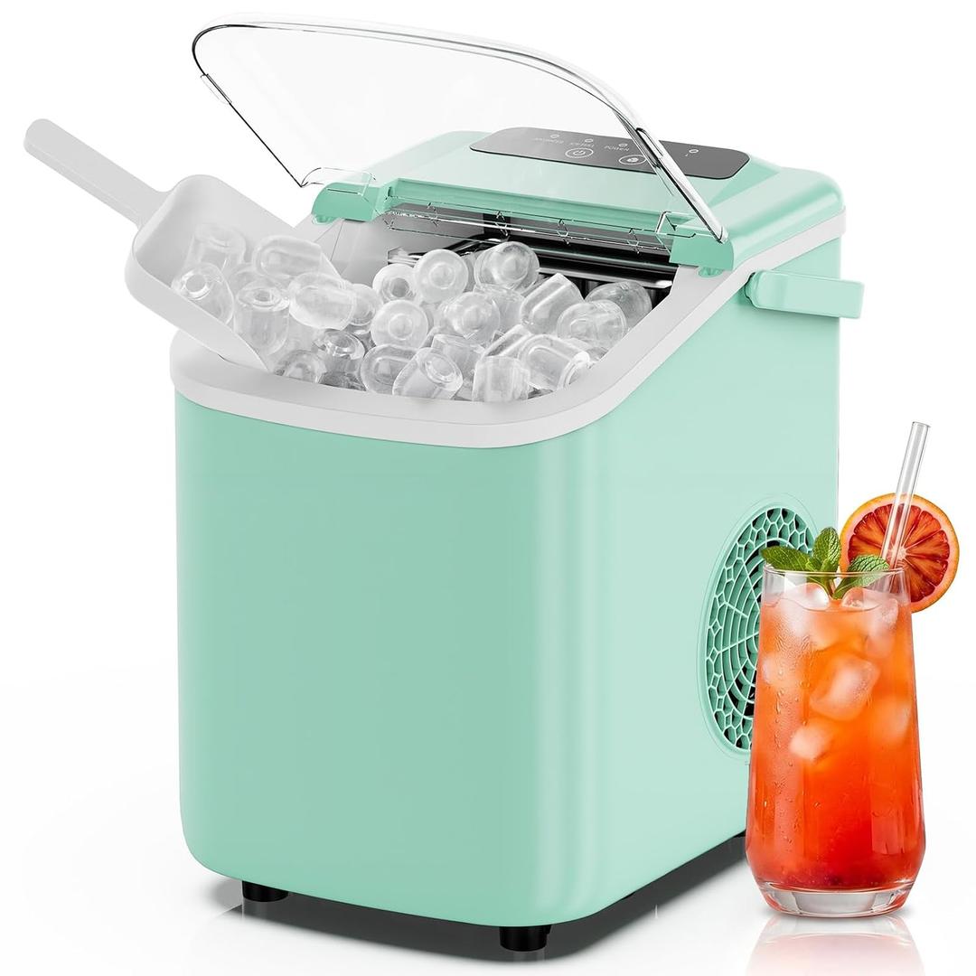 NEWBULIG Ice Maker, Countertop Ice Machine with Handle