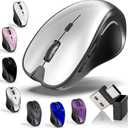 Mouse for MacBook Bluetooth Wireless Mouse Laptop MacBook Air Mac Pro Silent Rechargeable PC iPad Optical Mouse with Jiggler Dual Mode Switch Bluetooth 5.2/3.0 and 2.4GHz USB Type-C Receiver