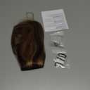 Rich Choices 100% Real Human Halo Hair Extensions for Women Remy Halo Extension Invisible Wire Hairpiece Clip in One Piece Hairpiece Adds Weight 80g 16 Inch #4P27 Medium Brown Highlight Dark Blonde