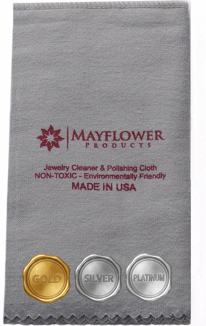 Pro Size Polishing Cleaning Cloth Made in USA for Gold, Silver, Platinum. Pure Cotton Eco Friendly Tarnish Remover Cleaner Large 11 x 14 Inch. Shines Jewelry Like New. Cleans Coins Watches Silverware