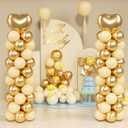 Upgraded Balloon Column Stand Kit, 7 Feet Height Adjustable Balloon Tower Pillar with Reusable Metal Telescopic Design for Graduation, Wedding, Baby Shower, Birthday Party Decoration