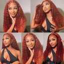 30 Inch 13x6 Reddish Brown Deep Wave Lace Front Wigs Human Hair 200% Density HD Lace Front Wigs Human Hair Pre Plucked Natural Color Glueless Wig 100% Virgin Lace Front Wigs for Women