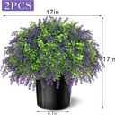 Artificial Boxwood Topiary Ball with Lavender - Set of 2 for Front Porch Decoration,Fake Bushes Potted Plants Faux Greenery Tree UV Resistant for Outdoor Indoor Garden Farmhouse Home Decor (Purple)