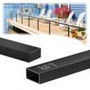 Zylorix 2Pack 8FT Aluminum Black Handrail for Lake House Deck Railing, 2.36" W X 1.18" H Cuttable Rectangular Flat Top Hand Rail for DIY Outdoor Deck Stair Cable Railing(Screws Included)