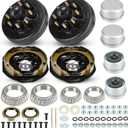 Trailer Axle Electric Brake Kit, Pair of 8-6.5" Bolt Circle Brake Drum with 12" x 2" Electric Brakes for 5200-7000 lb Axles(Manual adjusting), Replacement 12" Brake Hub Drum Assembly
