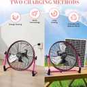 18” Portable Battery Operated Fan, Rechargeable Cordless Camping Fan Outdoor, USB Output, 360° Tilt, 10~60h Runtime, Quiet, Wireless, Metal Blade, For Travel Gazebo Home Garage Gym RV Barn