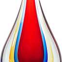 Glass Water Drop Sculpture GiftMurano Glass Art for HomeHand Blown Figurines Decor, Office Decor Red