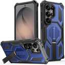 Strong Magnetic & Built-in Stand for Samsung Galaxy S25 Ultra Case, [Compatible with MagSafe], Military-Grade Protection, Shockproof Kickstand Phone case S25 Ultra (Blue)