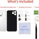 16 Pro Max Back Glass Replacement for iPhone 16 Pro Max Back Cover Glass (White Titanium, 6.9 inches) with Pre-Installed Tape +Installation Instruction + Repair Tools (White Titanium)