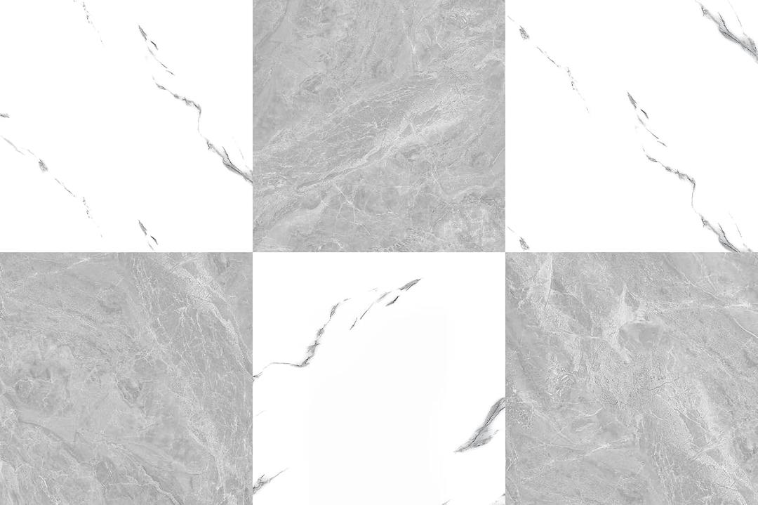 30-Pack Peel and Stick Vinyl Floor Tile Polish 12x12 inch, Strong Adhesive Vinyl Flooring Plank for Bathroom, Renters, Kitchen, Light Grey&White Marble (15 per Color)