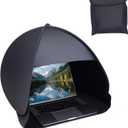 Portable Sun Shade for Working Outside - Up to 18" UV Shield & Sun Tent | Foldable Outdoor Computer Cover with Glare Reduction | Fits Most Laptops (Black)