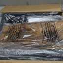 QEEIG Narrow C Shaped Side Table Set of 2 Living Room Sets Slim Couch Tray Tables Skinny Thin Small Farmhouse 7 inch Width, Rustic Brown (017-18BN)