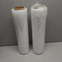 2-Pack Clear Stretch Wrap 18" x 1000 Feet 80 Gauge Industrial Strength with Plastic Handle, Plastic Pallet Supplies Durable Self-Adhering for Packing, Moving, Heavy Duty Shrink Film Rolls