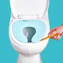 Portable Potty Seat for Toddler Travel: Folding Toilet Seat Cover for Kids Foldable Compact Child Public Toilet Attachment with Non Slip Suction Cup - Fold and Go Traveling Toilet Insert for Toddlers (Blue)