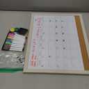 Monthly Calendar Dry Erase Board 24x18 Inch, Double-Sided Whiteboard and Corkboard Combo with Silver Aluminum Frame (Color Calendar), Wall Mounted Planner with Marker, Magnet, Push Pin, Eraser