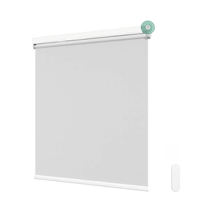 Allesin Motorized Roller Blinds with Remote Control for Windows, Blackout Smart Roller Shade, Battery Powered Electric Smart Blind (White 35" W x 72" H)