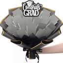Pre Made Graduation Money Flower Bouquet Class of 2026 Graduation Gift for Her Him Black Gold Fully Assembled Money Bouquet with Congrat Grad Card Ready to Gift for Middle High School College Women