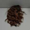 Lativ Brown Highlight Wigs for Women Short Wavy Curly Bob Wig with Bangs Shoulder Length 14 Inches Synthetic Hair for Daily Party Use