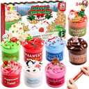 JOYIN 2025 Slime Advent Calendar, 24 Days Christmas Countdown Calendar Kit with Xmas Dessert Theme Accessories, Xmas Party Favors Supplies, Kids Fun Gifts for Boys Girls